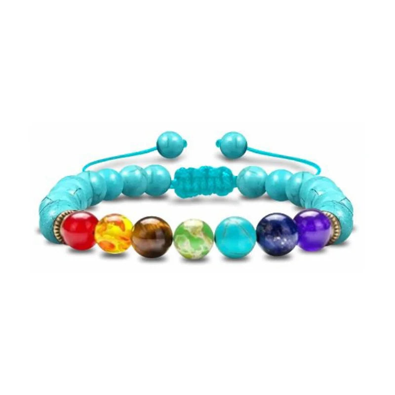Pulsera 7 chakras hechas a mano para hombres, mujeres y niños.