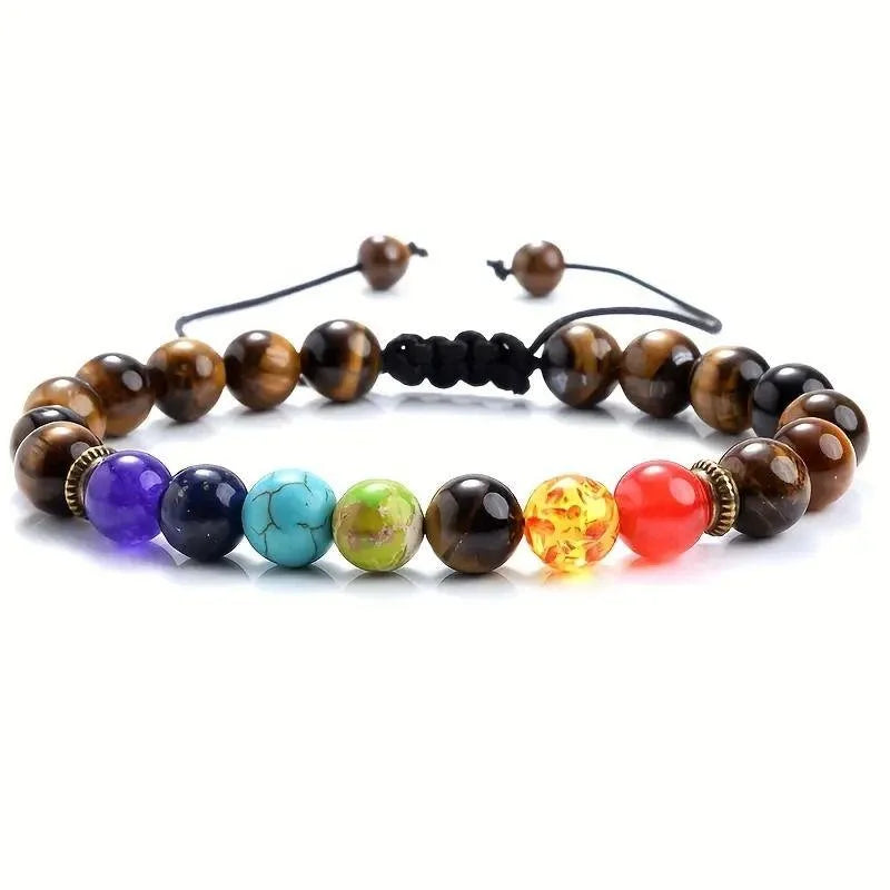 Pulsera 7 chakras hechas a mano para hombres, mujeres y niños.